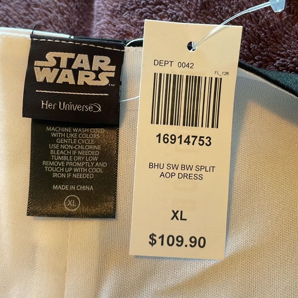Her Universe Star Wars Symbol Black and White Sleeveless Dress Sz XL - Picture 9 of 10